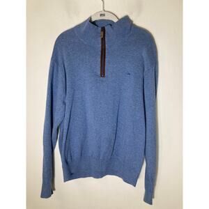 Men's Onward Reserve Blue Long Sleeve Cotton Quarter Zip Pullover Sz M